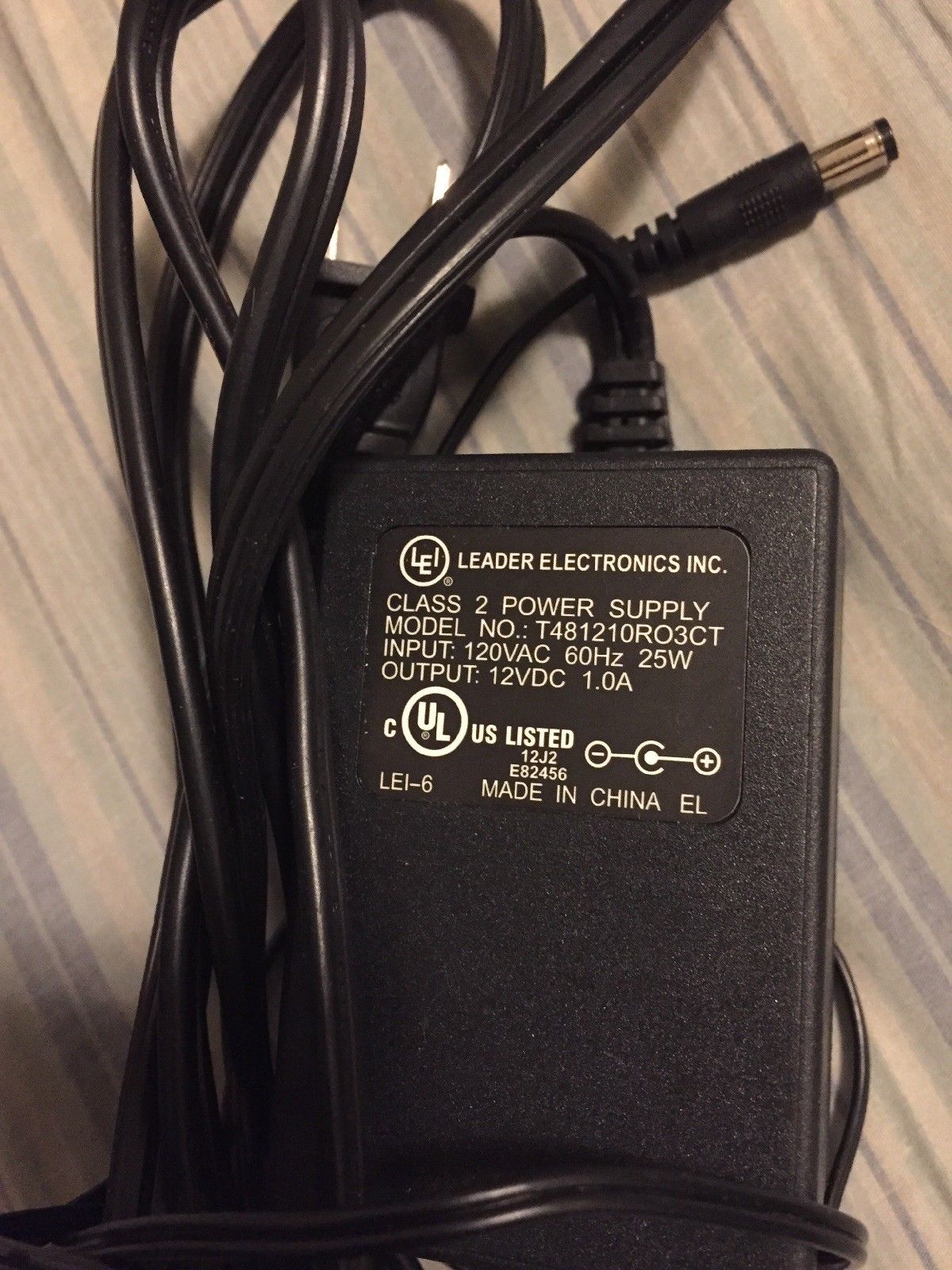 New Misc 12vdc 1.0a Power Adapter Cord LEI T481210RO3CT ac adapter